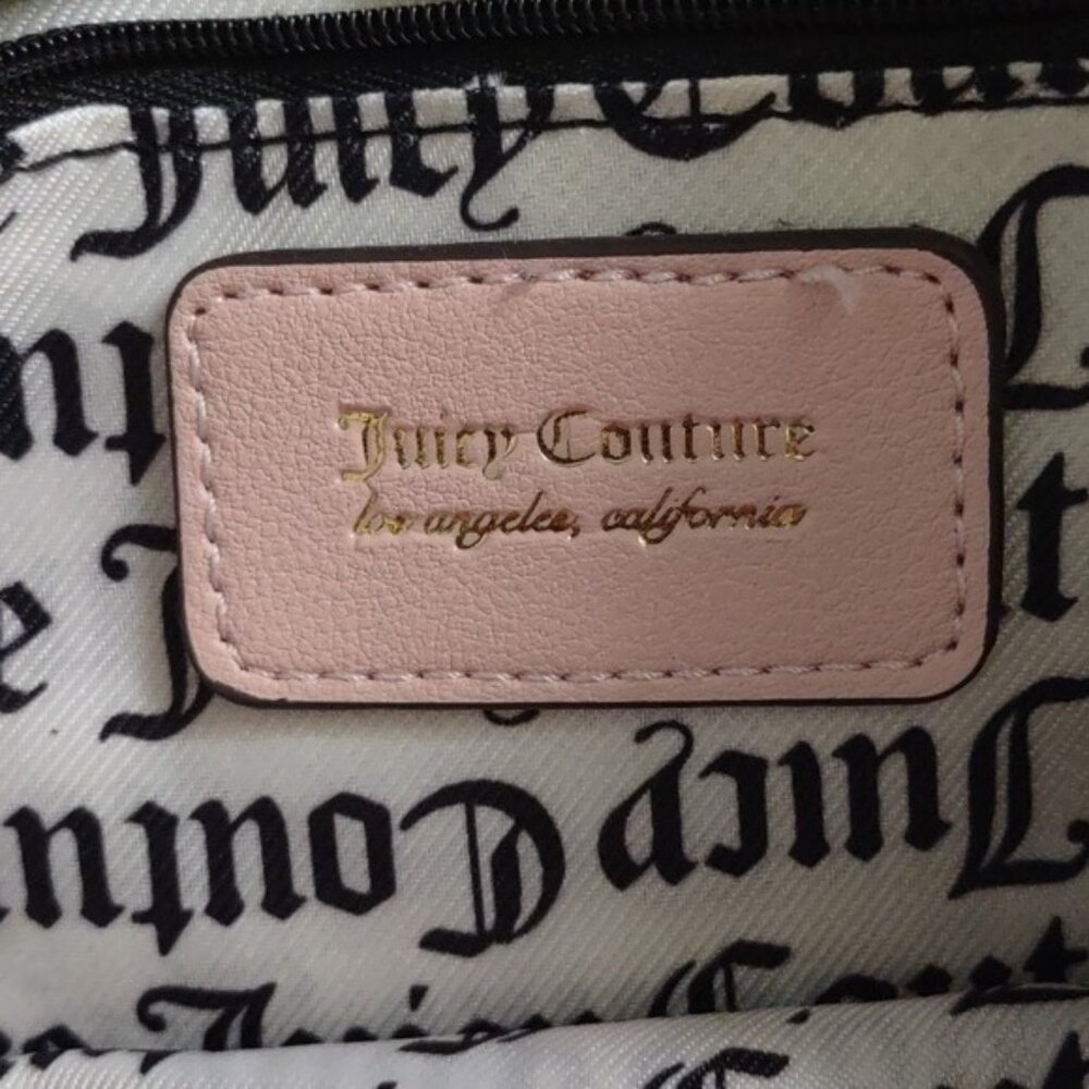 Juicy Couture Los Angeles Pink Tan Fashionista Baguette Shoulder Handbag - Picture 9 of 13